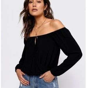 Brand New Black Tobi Off the Shoulder Top